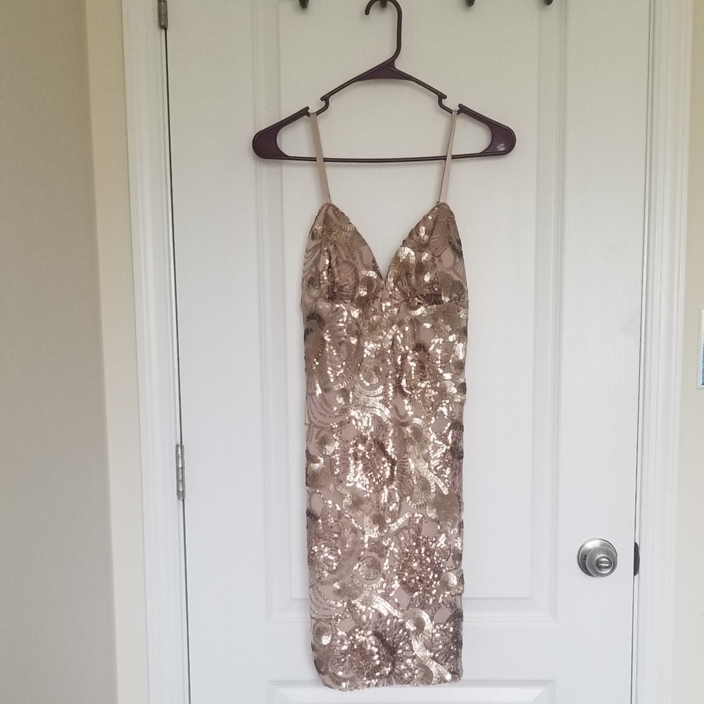 Spagetti strap, sequin mini dress